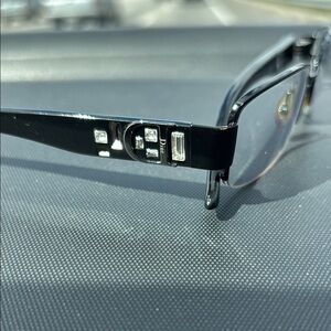 Black Stylish Glasses with Checkerboard Design